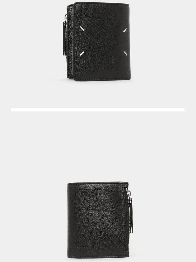 Four-Stitch Leather Half Wallet Black - MAISON MARGIELA - BALAAN 3