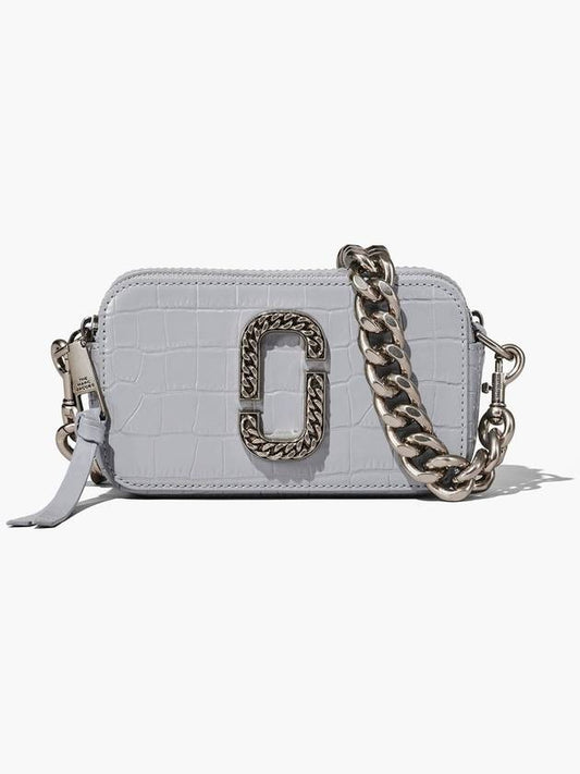 The Croc Embossed Snapshot Shoulder Bag Gray - MARC JACOBS - BALAAN 2