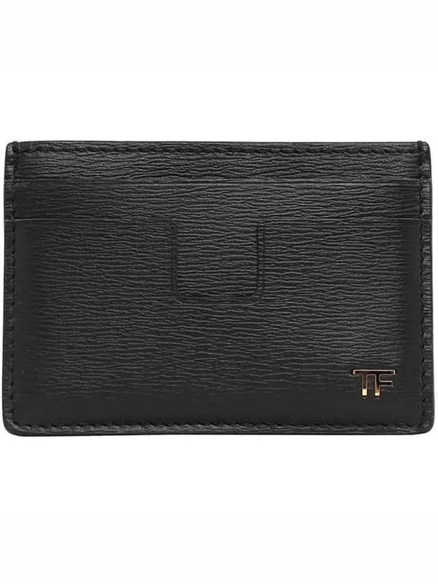 Gold TF Logo Card Wallet Black - TOM FORD - BALAAN.