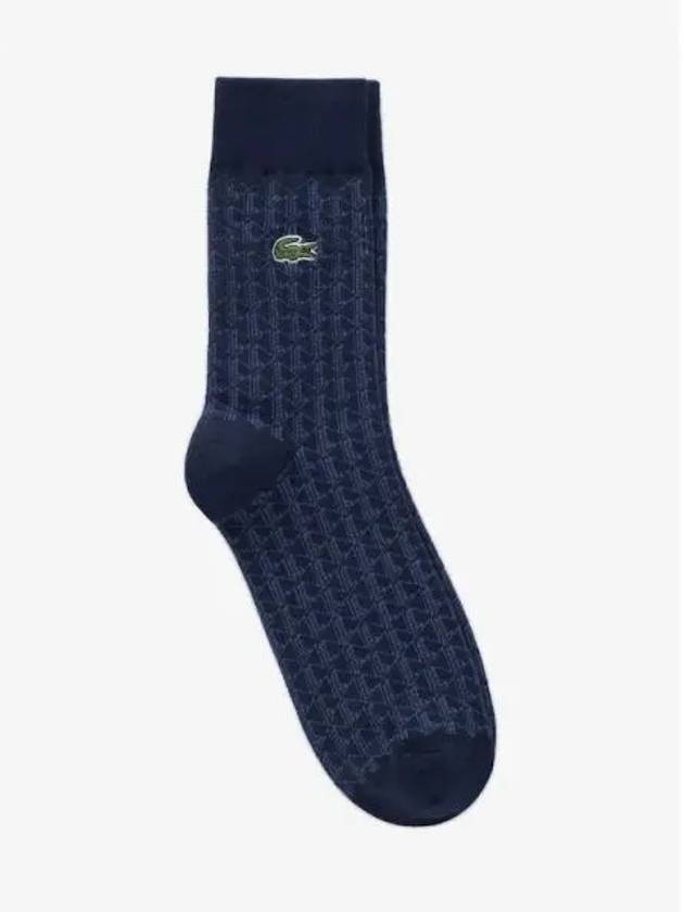 Men s L Logo Jacquard Pattern Medium Neck Socks RA104E 54N 166 Domestic Product GQ2N24070546841 - LACOSTE - BALAAN 1