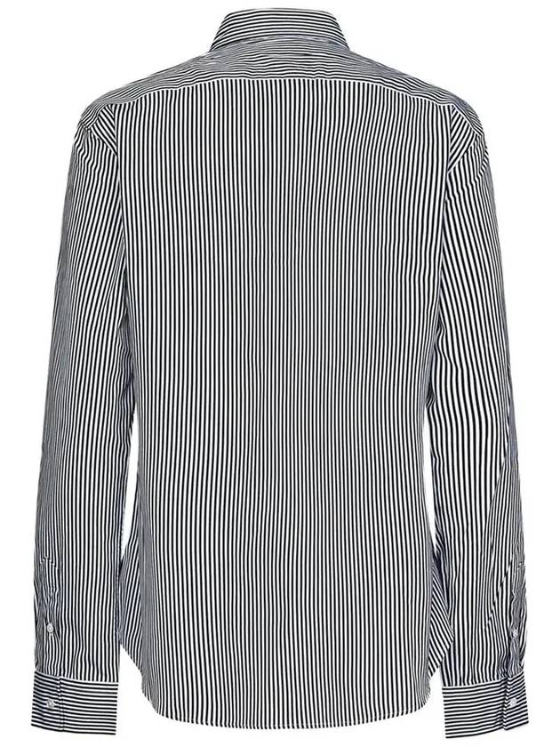 Women's Striped Cotton Shirt White Black - POLO RALPH LAUREN - BALAAN 4