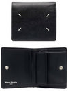 Stitch Logo Compact Bifold Half Wallet Black - MAISON MARGIELA - BALAAN 2