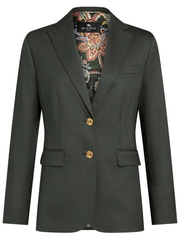 single breasted jacket green - ETRO - BALAAN 2