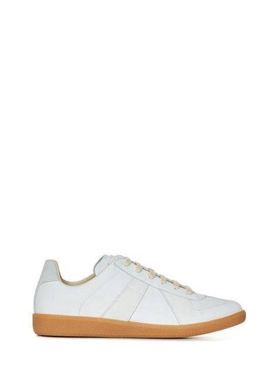 Replica Leather Low Top Sneakers Light Grey - MAISON MARGIELA - BALAAN 2