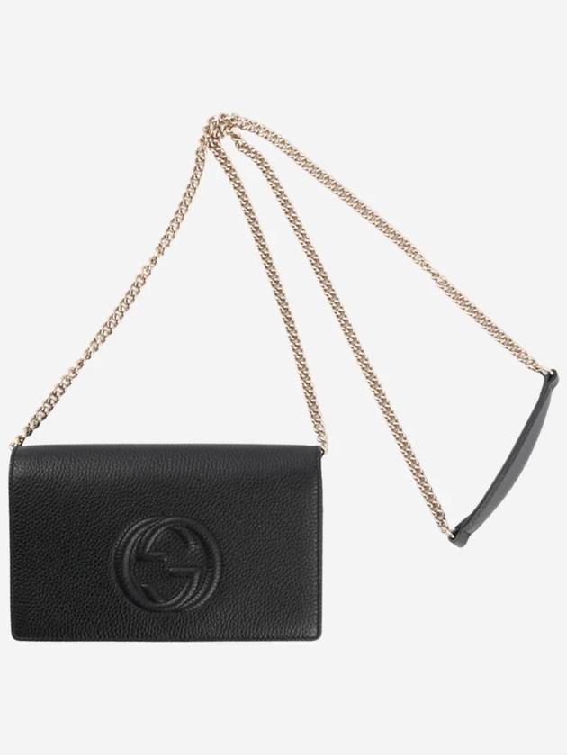 GG Logo Chain Soho Cross Bag Black - GUCCI - BALAAN 6