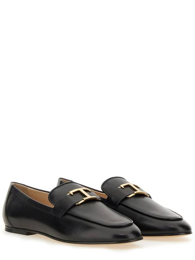 Tods T Timeless Leather Loafers Black - TOD'S - BALAAN 4