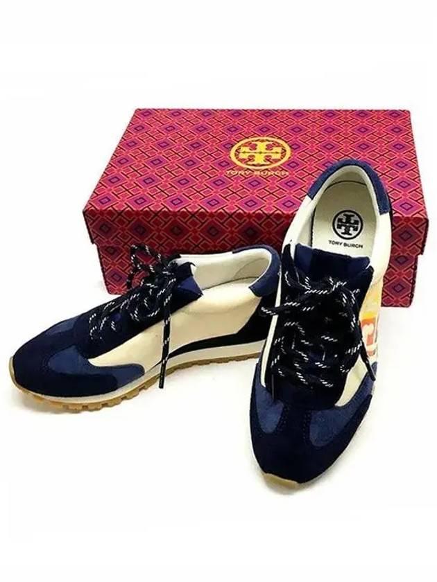 Annie Nylon Runner Low Top Sneakers Navy - TORY BURCH - BALAAN 7