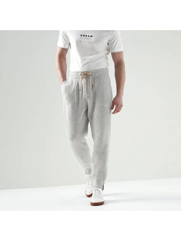 Knit Jogger Track Pants Gray - BRUNELLO CUCINELLI - BALAAN.