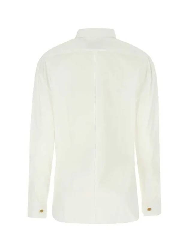 ORB Embroidered Logo Button Down Long Sleeve Shirt White - VIVIENNE WESTWOOD - BALAAN 3