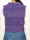 Logo Graphic Cropped Wool Vest Purple - GANNI - BALAAN 5