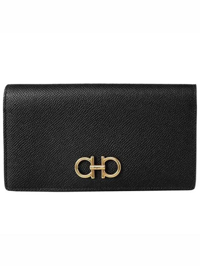 Gancini Continental Long Wallet Black - SALVATORE FERRAGAMO - BALAAN 2