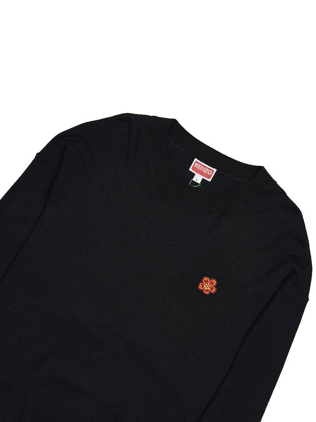 Boke Flower Logo Wool Knit Top Black - KENZO - BALAAN 4