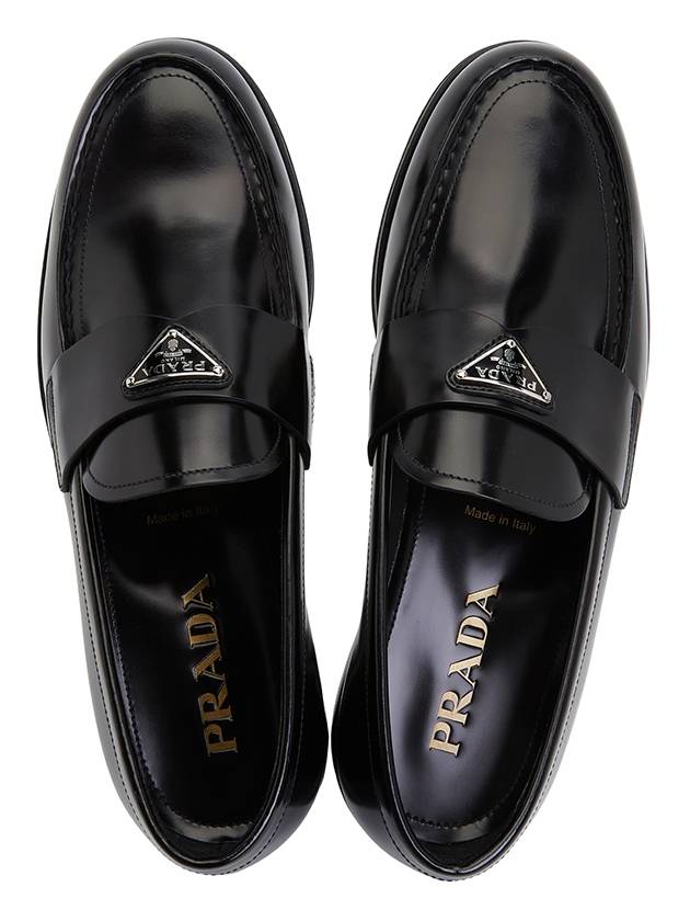 Brushed Leather Loafers Black - PRADA - BALAAN 3