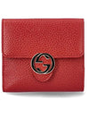 GG Interlocking Half Wallet Red - GUCCI - BALAAN 1