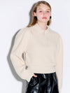 Collar Neck Puff Knit Top Ivory - OPENING SUNSHINE - BALAAN 1