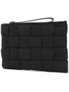 Cassette Small Flat Clutch Bag Black - BOTTEGA VENETA - BALAAN 3