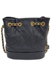 Women's KLEINE Small Leather Bucket Bag Black Gold AS4647 B13658 94305 - CHANEL - BALAAN 2