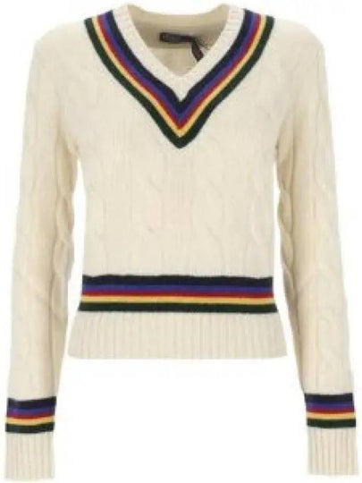 Cable Cricket Knit Top Cream - POLO RALPH LAUREN - BALAAN 2