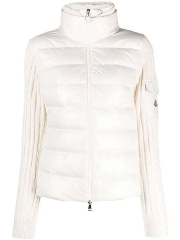 Padded Wool Cardigan White - MONCLER - BALAAN 2