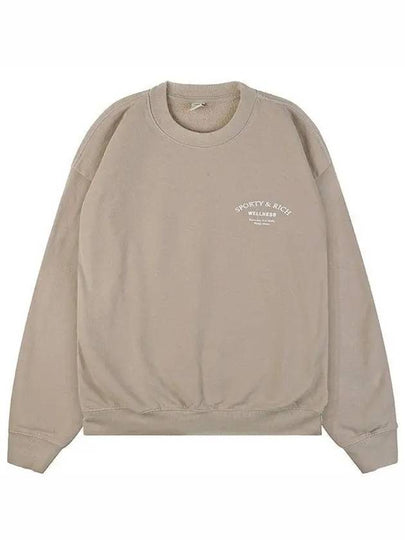 Logo Print Crew Neck Cotton Sweatshirt Dove White - SPORTY & RICH - BALAAN 2