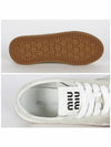 Logo Print Bleached Leather Low Top Sneakers White - MIU MIU - BALAAN 5