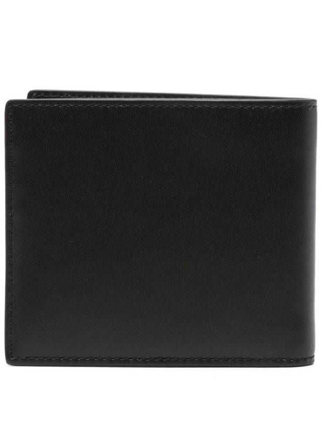 Embossed Logo Leather Half Wallet Black - KENZO - BALAAN 4