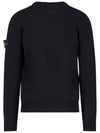 Logo Patch Crew Neck Wool Knit Top Black - STONE ISLAND - BALAAN 4