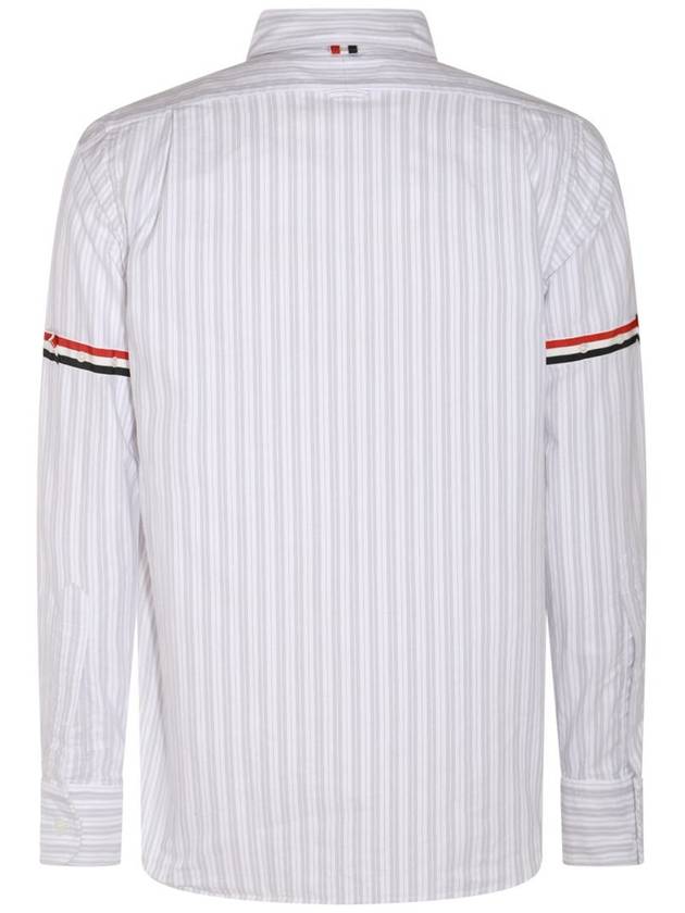 Stripe Oxford Armband Long Sleeve Shirt Grey - THOM BROWNE - BALAAN 4