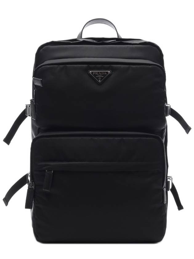 Re-Nylon Saffiano Leather Backpack Black - PRADA - BALAAN 3