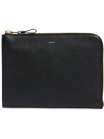 Tom Ford BUCKLEY Berkeley logo grain leather round zipper clutch bag - TOM FORD - BALAAN 1