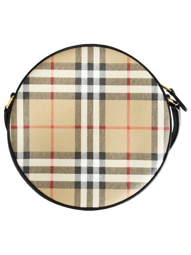 Lewis Check Pattern Round Cross Bag Beige - BURBERRY - BALAAN.