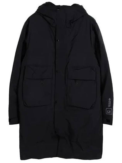 Logo Print Hooded Down Parka Black - CP COMPANY - BALAAN 2