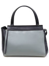 Celine 172603 Black Emerald Green Two tone Calfskin Silver Clad EDGE Large Tote Bag - CELINE - BALAAN 1