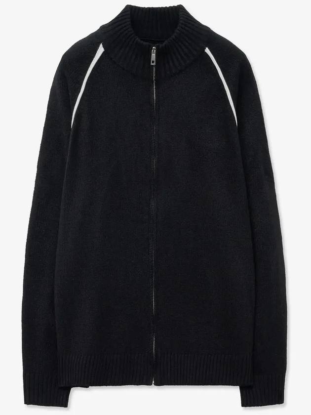 Classic high neck knit zip up black - BLONDNINE - BALAAN 2