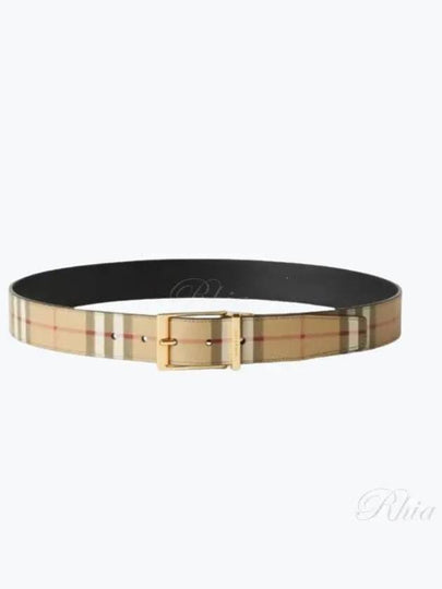 Engraved Logo Reversible Leather Belt Beige - BURBERRY - BALAAN 2