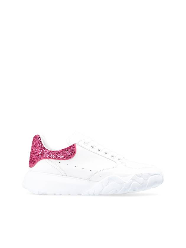 Court Trainer Glitter Tab Low Top Sneakers White - ALEXANDER MCQUEEN - BALAAN 1