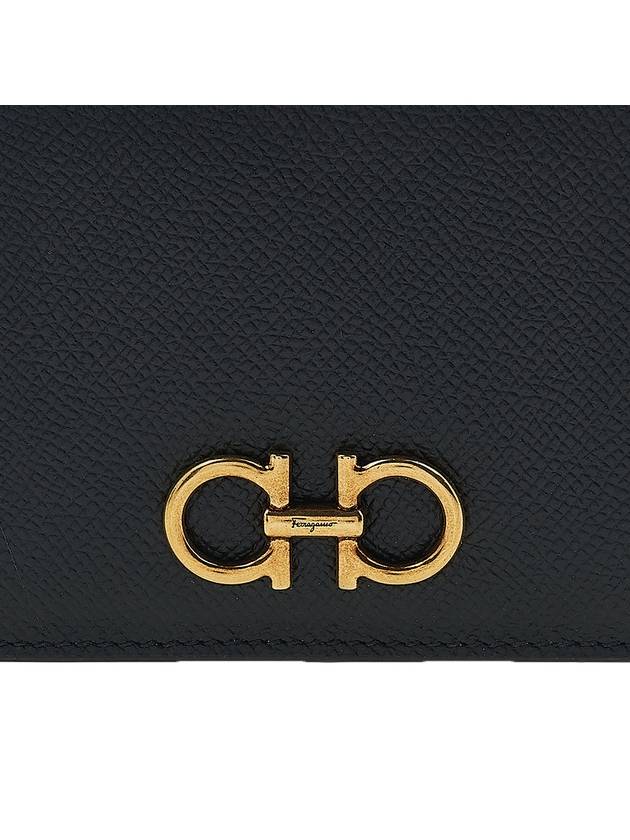 Gancini Compact Half Wallet Black - SALVATORE FERRAGAMO - BALAAN 7