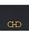 Gancini Compact Half Wallet Black - SALVATORE FERRAGAMO - BALAAN 7