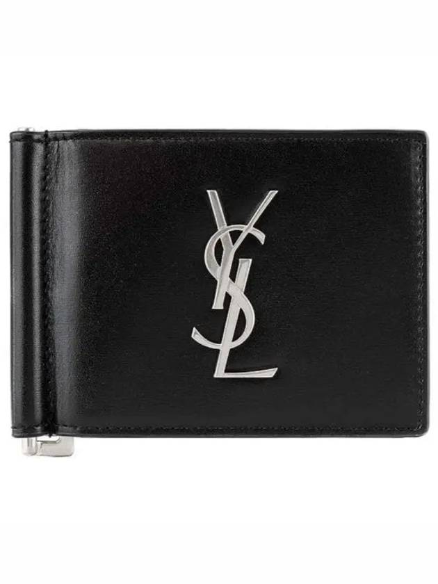 Monogram Money Clip Half Wallet Black - SAINT LAURENT - BALAAN 2