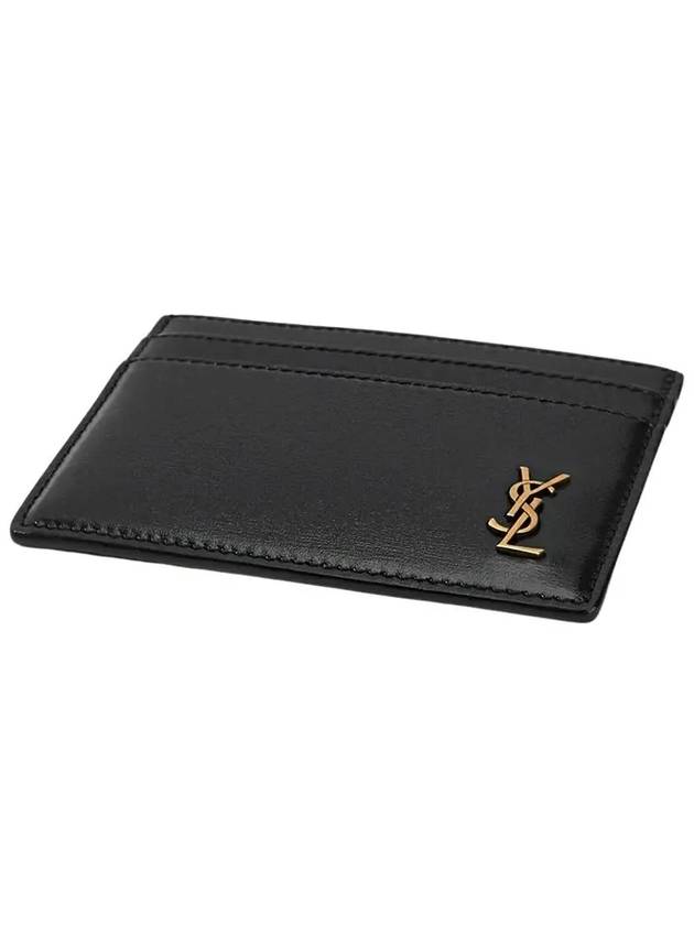 Tiny Monogram Shiny Leather Card Case Black - SAINT LAURENT - BALAAN 3