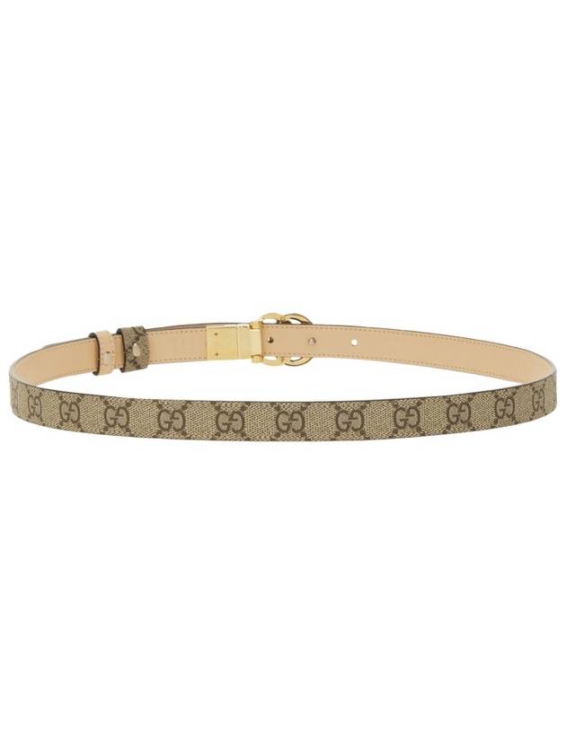 GG Marmont Reversible Thin Leather Belt Beige - GUCCI - BALAAN 4