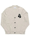 Men's Logo Intarsia Cardigan Beige - ISABEL MARANT - BALAAN 4