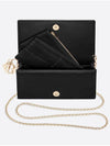 Lady Cannage Lambskin Chain Pouch Bag Black - DIOR - BALAAN 6