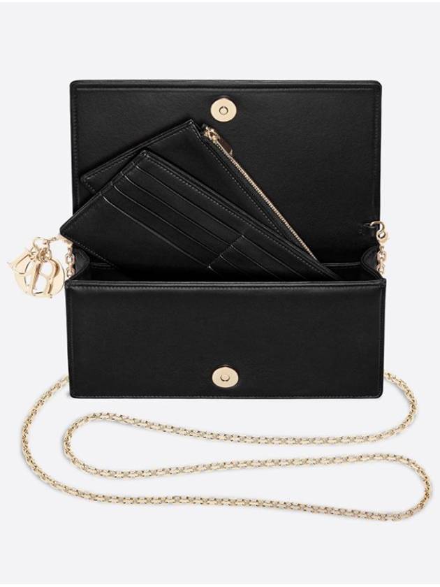 Lady Cannage Lambskin Chain Pouch Bag Black - DIOR - BALAAN 6