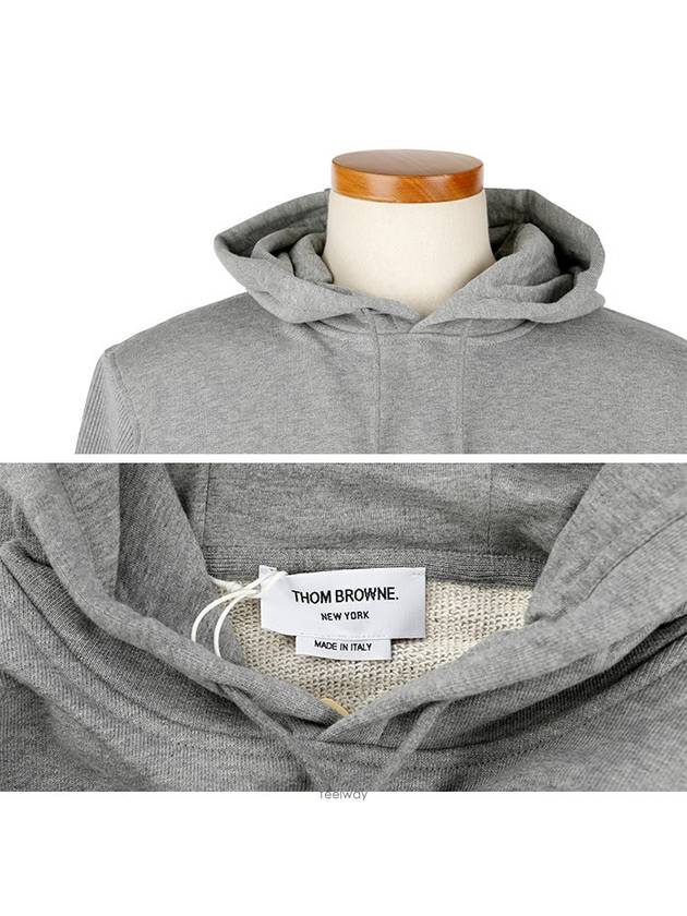 Classic Loopback 4-Bar Cotton Hoodie Grey - THOM BROWNE - BALAAN 5