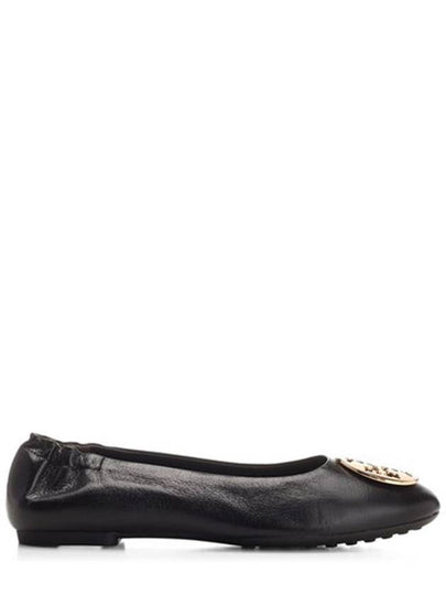 Logo Leather Ballerina Flat Black - TORY BURCH - BALAAN 2