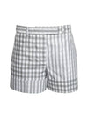 Gingham Check Double Face Poplin Shorts Medium Grey - THOM BROWNE - BALAAN 1