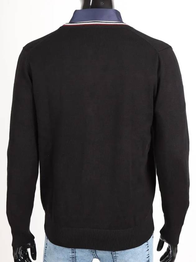 Black color matching line slim fit cardigan - IKALOOOK - BALAAN 4