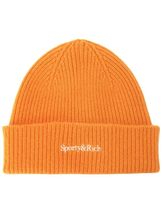 Embroidered Logo Wool Beanie Orange - SPORTY & RICH - BALAAN 2