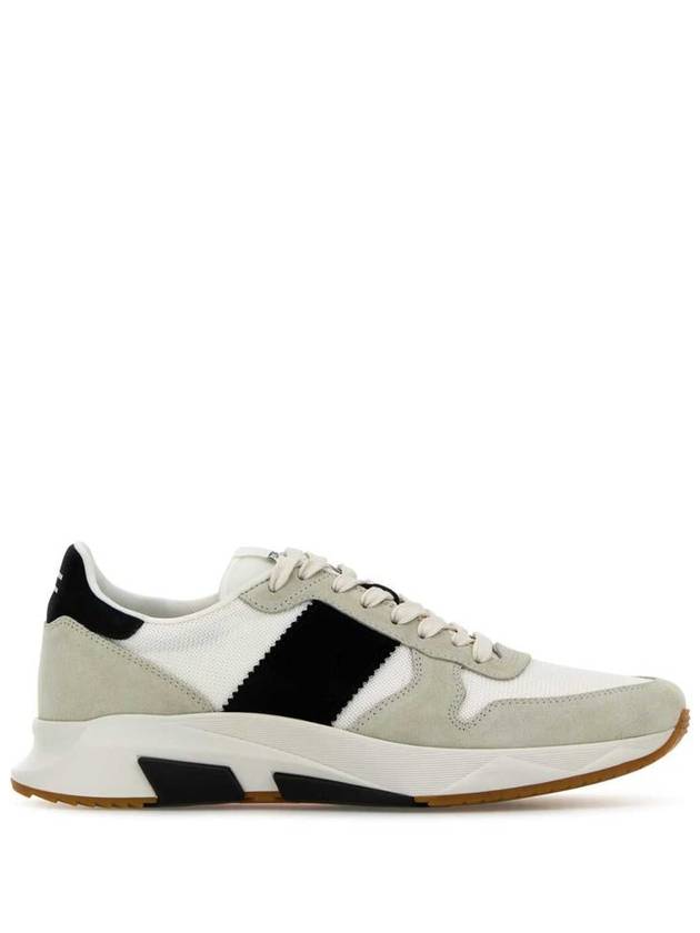 Suede Technical Fabric Jagga Low Top Sneakers Black White - TOM FORD - BALAAN 2